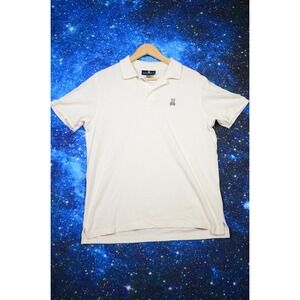 Psycho Bunny Polo Shirt Mens Extra Large White Pima Cotton‎ Skull Bunny Logo
